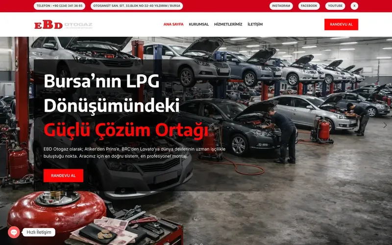 EBD Otogaz web sitesi tasarımı